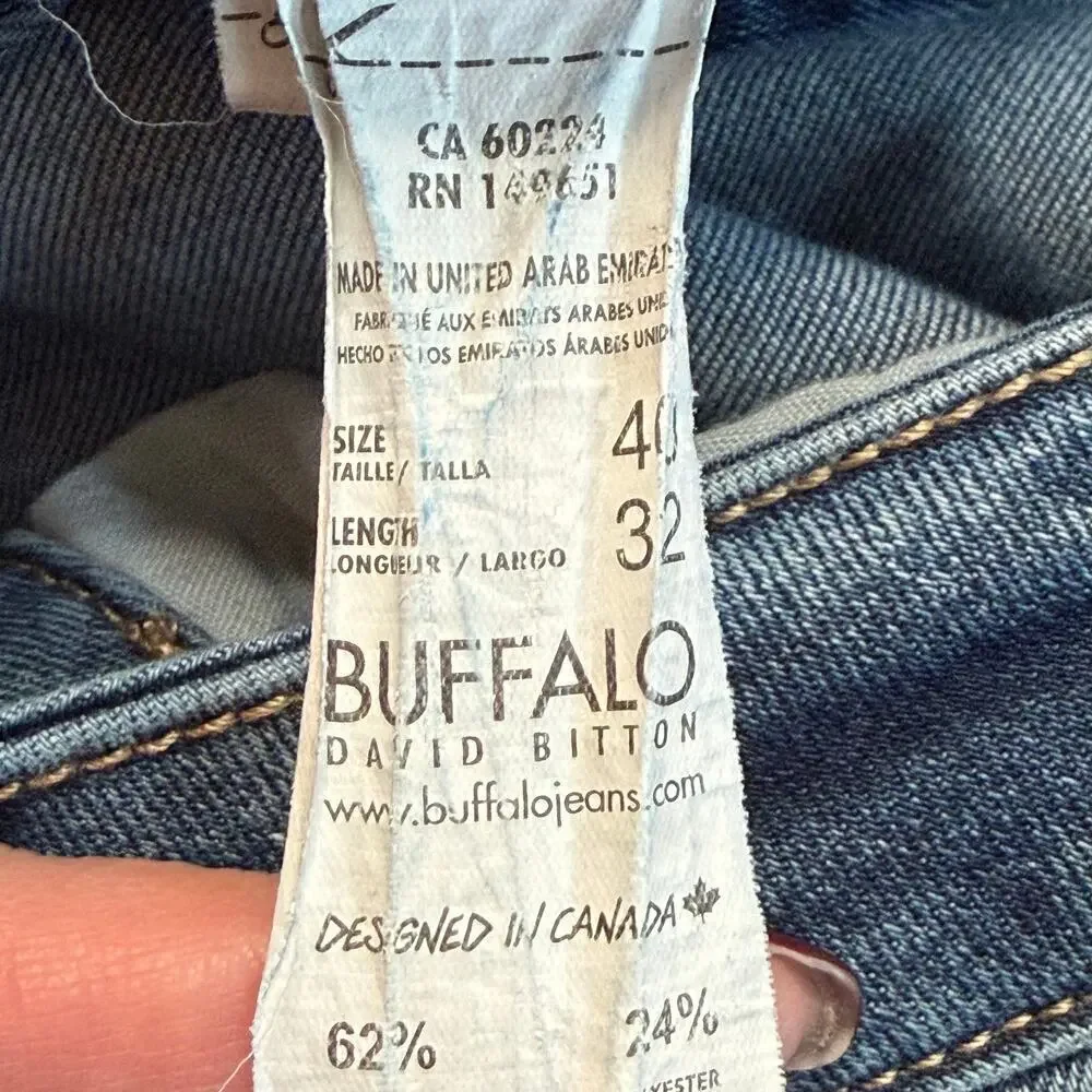 Buffalo Freedom Series Slim Ash Medium Wash Denim Straight Leg Jeans Men's Sz 40